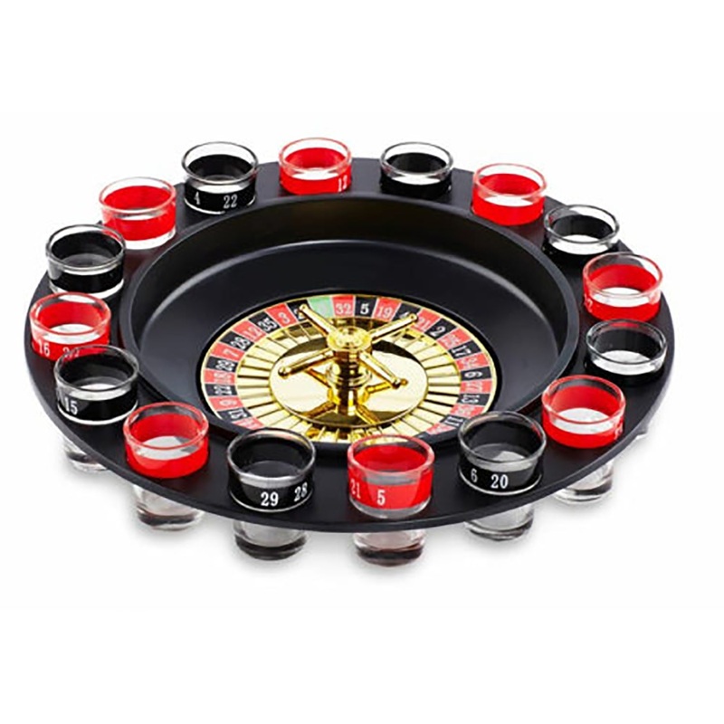 Airavat Drinking Roulette Game Set  Party Shot Glass Roulette Wheel for Adults, Fun Bar Drinking Game with 16 Glasses, Spin & Drink