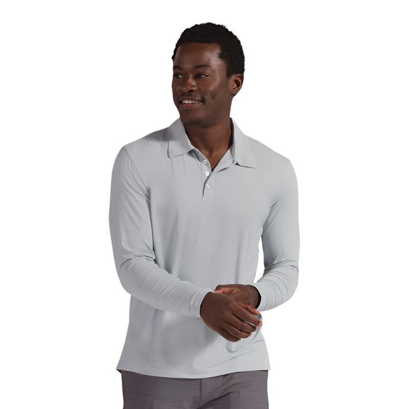 Bloq UV Collared LS Top – Soft Grey