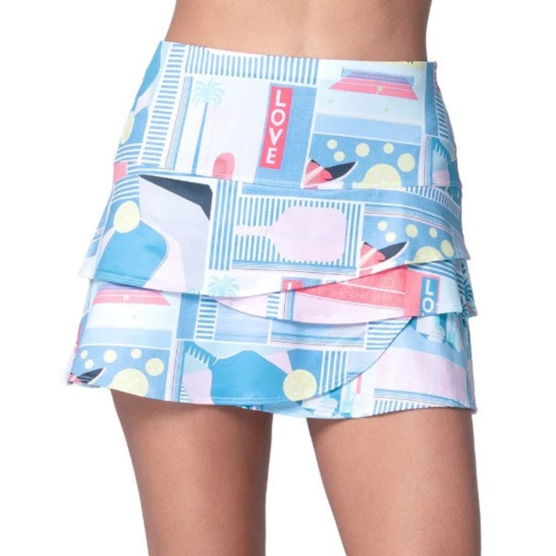 Lucky in Love Women’s Linen Nouveau Pickleball Skirt- CB517-93D432 PERI